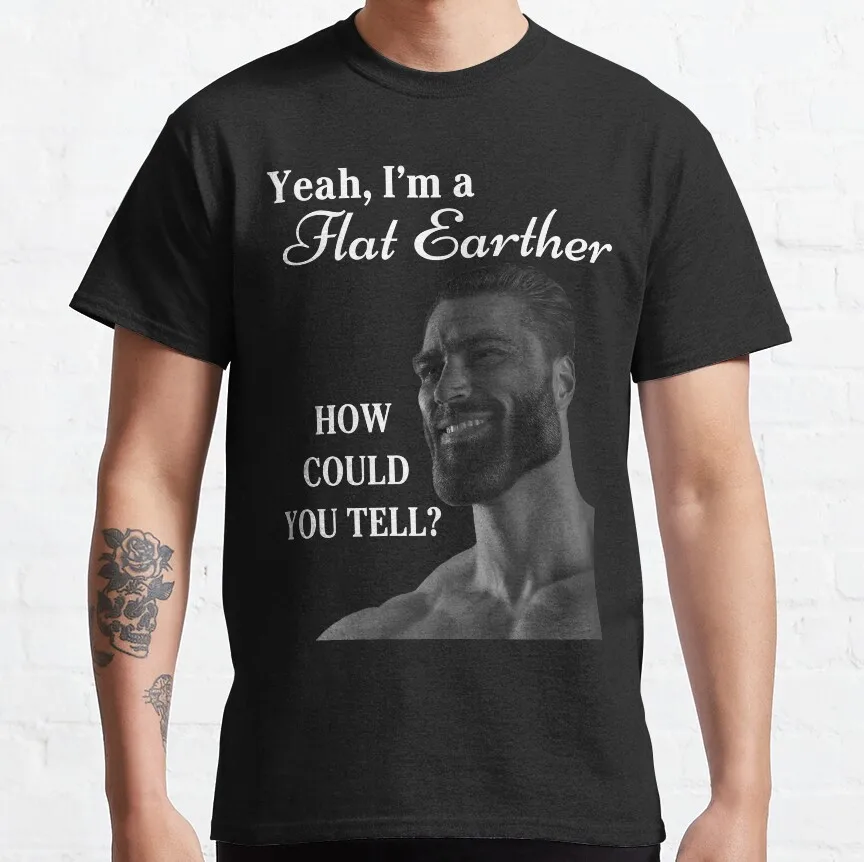 Забавные футболки Chad Flat Earther Sigma Male Gigachad meme GYM с графическим рисунком для тренировок, бодибилдинга, фитнеса, весы, топы большого размера