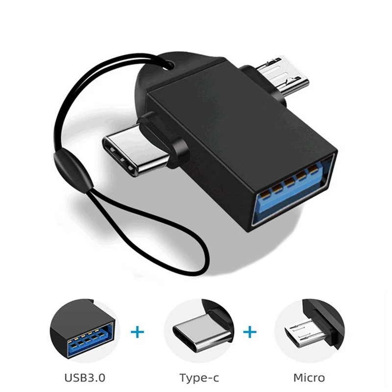 Фото 2 в 1 OTG адаптер USB Type C Micro USB Android мобильный телефон конвертер U Disk планшет OTG коннектор USB 3,0 OTG для ноутбуков Mac №3