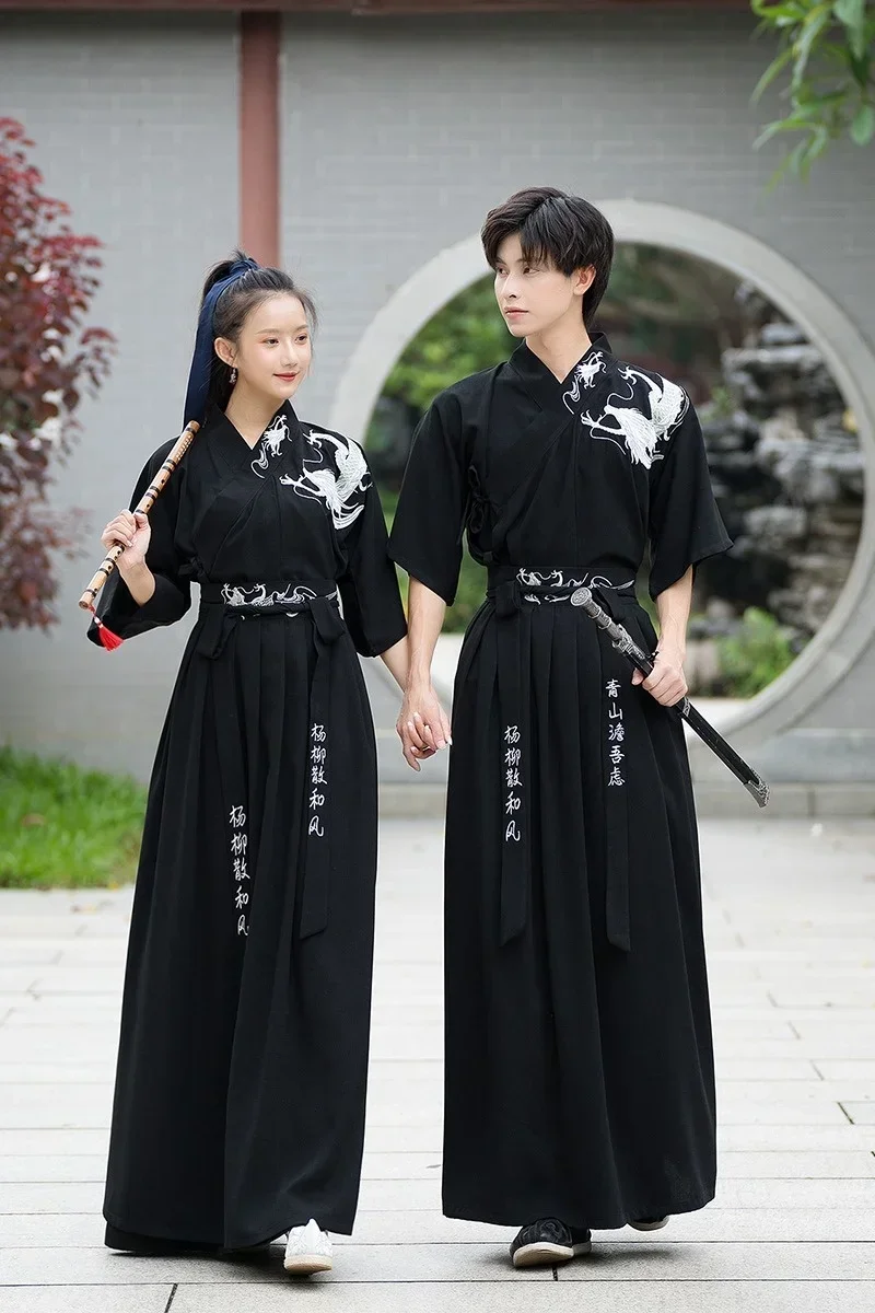 Фото Кимоно Japonais Brodé Dragon Samouraï Костюм Hanfu Traditionnel, Robe Courte pour Femmes ou Hommes, Vêtements Asi Wee MiMCos №5