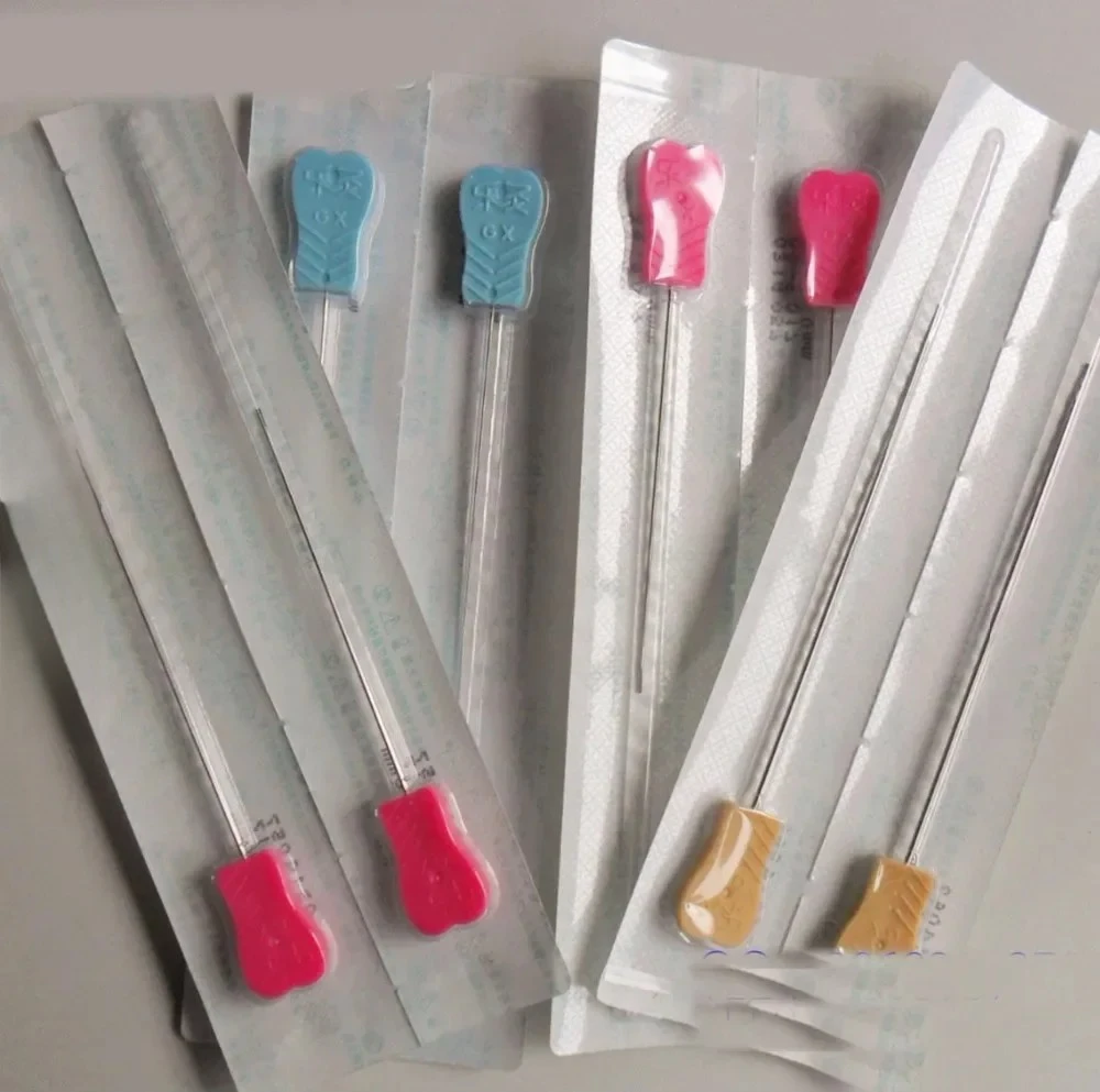 Eacu Steriele Acupunctuur Naalden Plastic Handvat Blade Platte Rand Mes Naald Acupotomy Naald 50 шт./упак.