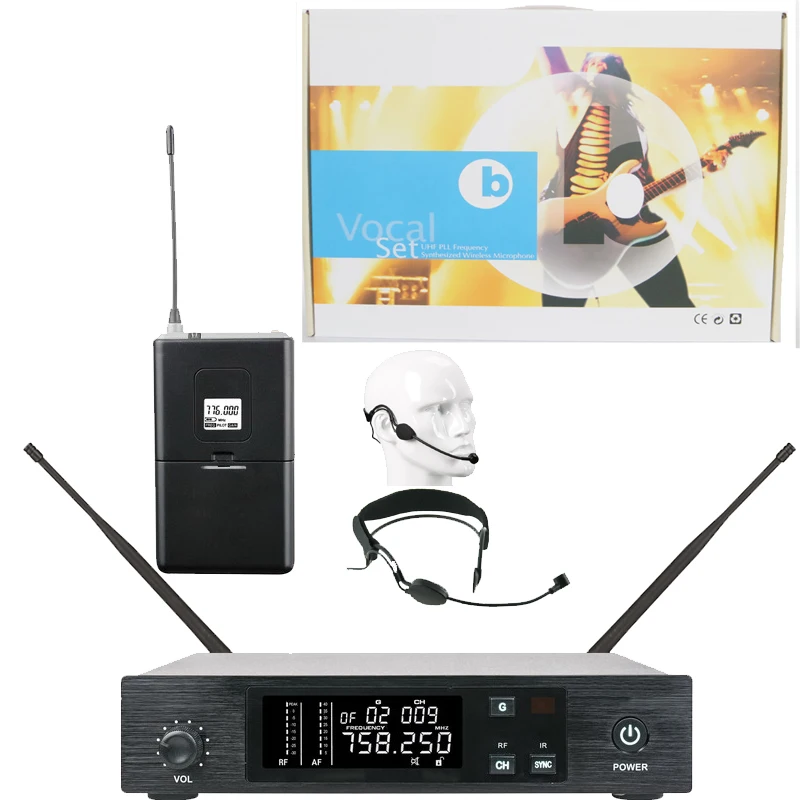 QLXD сценическое пение беспроводной микрофон говорящая система UHF наборы передатчиков с черным микрофоном ME3 для Bodypack