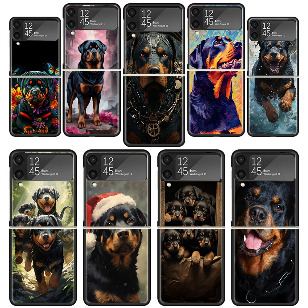 Чехол для телефона Rottweiler Dog Rottie для Samsung Galaxy Z Flip 6 5 4 3 5G, черный твердый чехол ZFlip6 ZFlip5 ZFlip4 ZFlip3 Fundas Coque