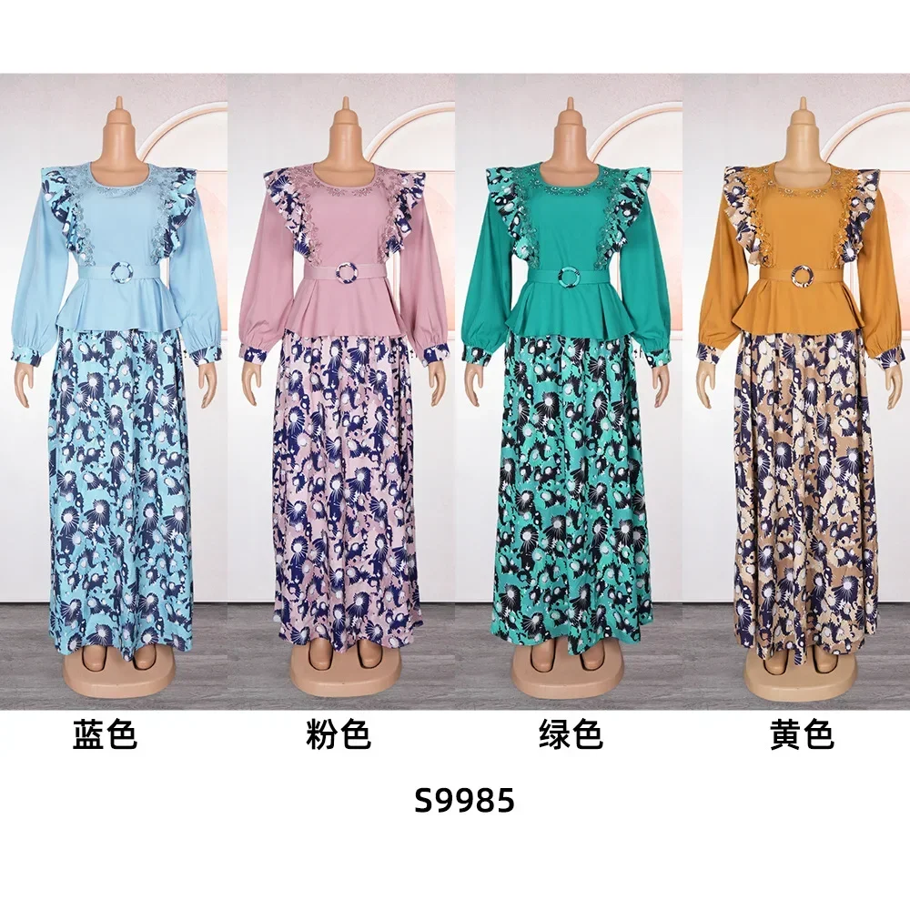Фото African Clothes for Women 2 PCS Sets Tops And Skirts Suits Dashiki Ankara Turkey Outfits Gown Plus Size Wedding Party Dresses №5
