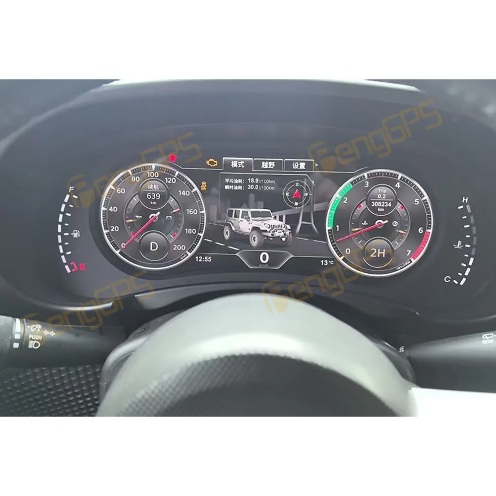 Фото Для Jeep Wrangler 2007-2019, автомобильный ЖК-дисплей, приборная панель, цифровой кластер, виртуальный кабин, инструмент, спидометр, многофункциональный экран №5