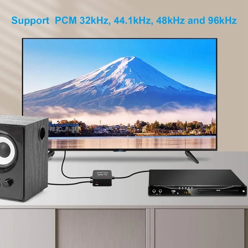 Оптический цифровой аудио сплиттер 1x3 SPDIF Toslink, коаксиальный сплиттер, преобразователь, один вход, 3 выхода, поддержка LPCM 2,0 DTS AC3