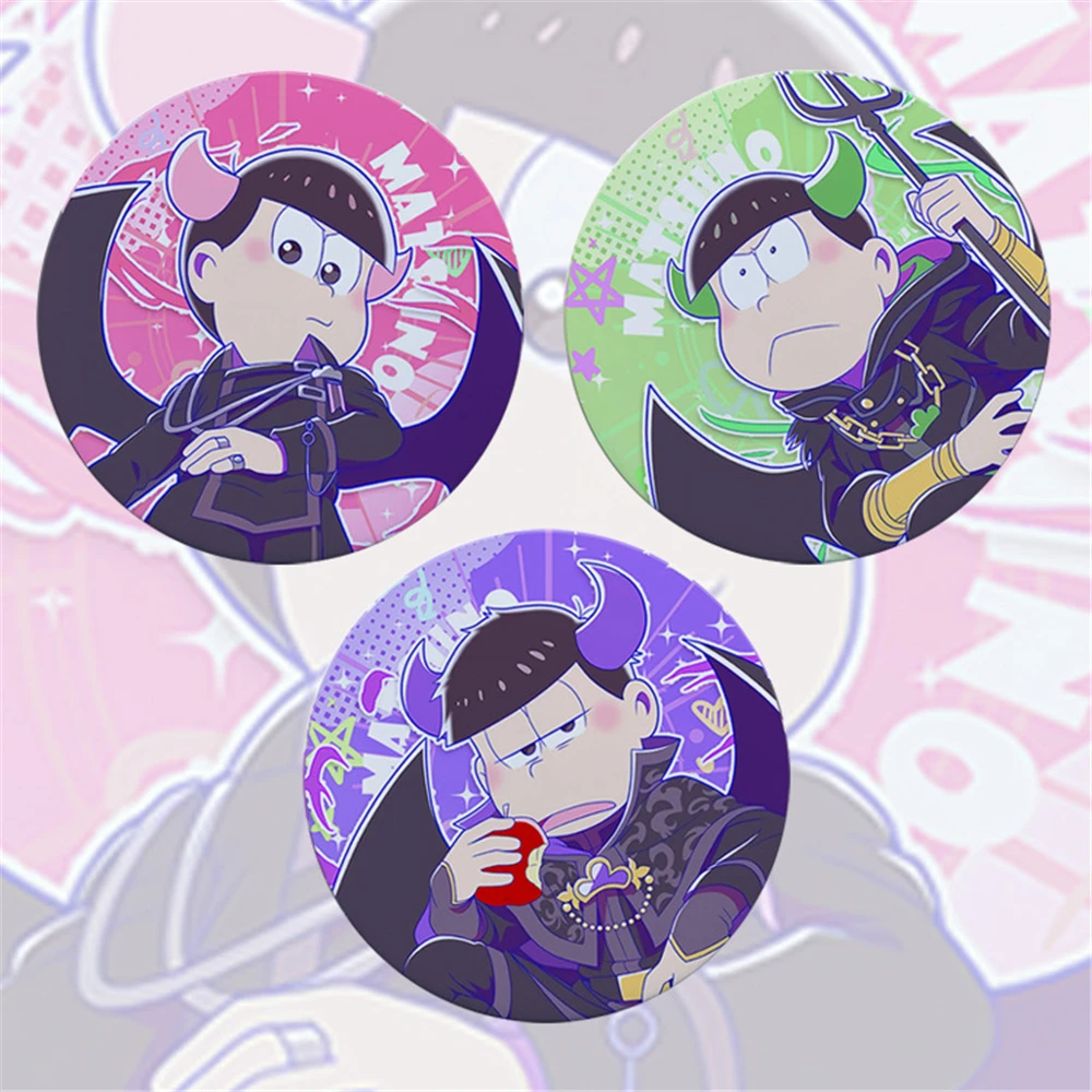 58 мм аниме Mr. Osomatsu-kun MATSUNO ICHIMATSU косплей костюм значок булавка SPTE жесть брошь реквизит Рождественский подарок