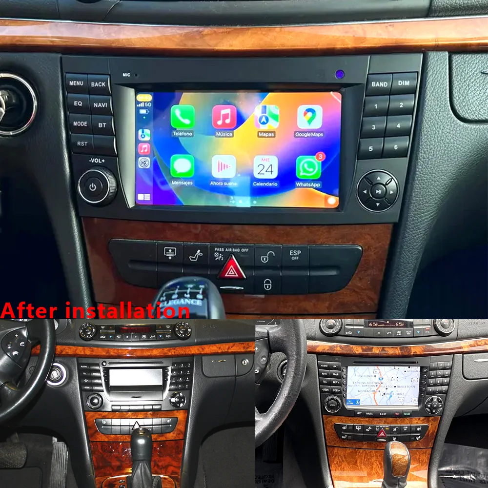 Фото Автомобильный радиоприемник CHSTEK Carplay для Mercedes Benz E Class W463 CLS C219 W211 2008-2012, мультимедийный навигационный плеер, GPS WiFi Android 13 №2