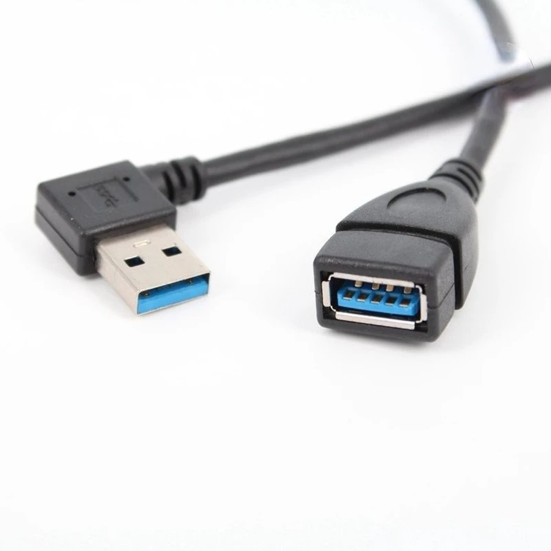 Удлинительный Кабель USB 3,0 штекер-гнездо под прямым углом 90 градусов адаптер USB вверх/вниз/влево/вправо кабель USB 0,2 м