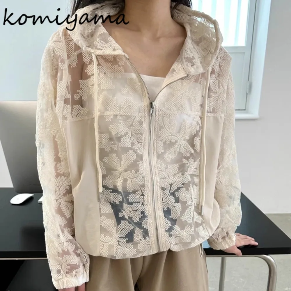 Женская кружевная куртка Chaquetas De Mujer с длинными рукавами и шнурком, 2022, осенняя новинка Chaquetas, свободная верхняя одежда на молнии, куртка