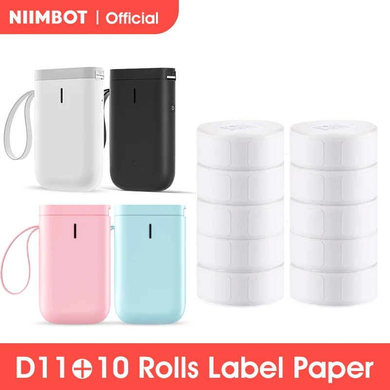 Устройство для изготовления этикеток NiiMbot D11, Портативный беспроводной Bluetooth Термопринтер для этикеток, несколько шаблонов, доступных для о...