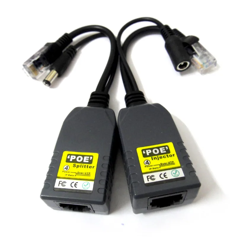 Фото Одна пара CCTV POE Splitter DC Power RJ45 Converter Video Balun UTP Приемопередатчик №3