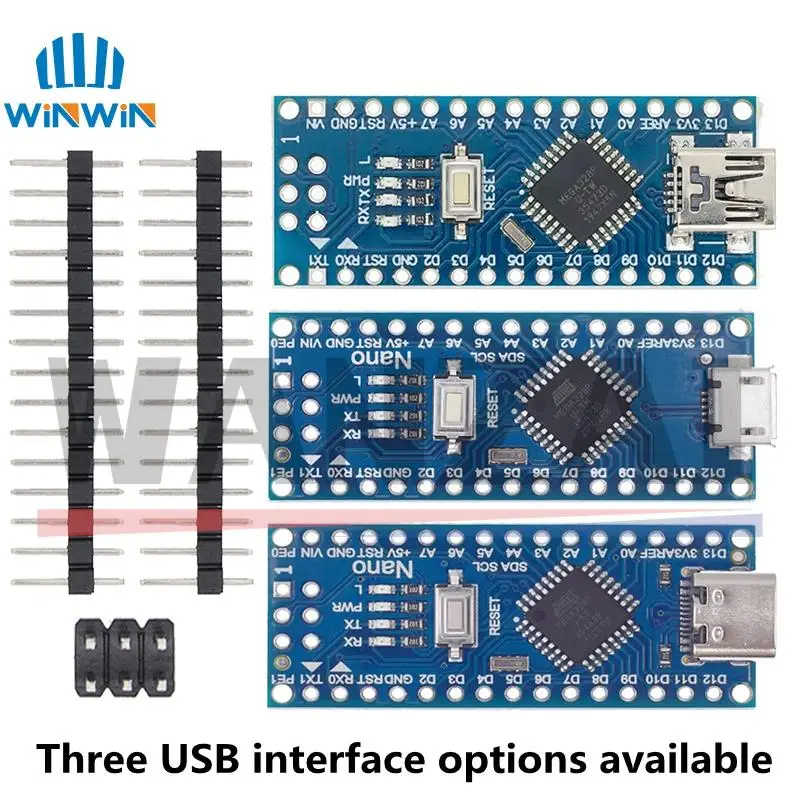 Мини/Type-C/Micro USB Nano 3,0 с Загрузчиком совместимый контроллер Nano для arduino CH340 USB драйвер 16 МГц ATMEGA328P