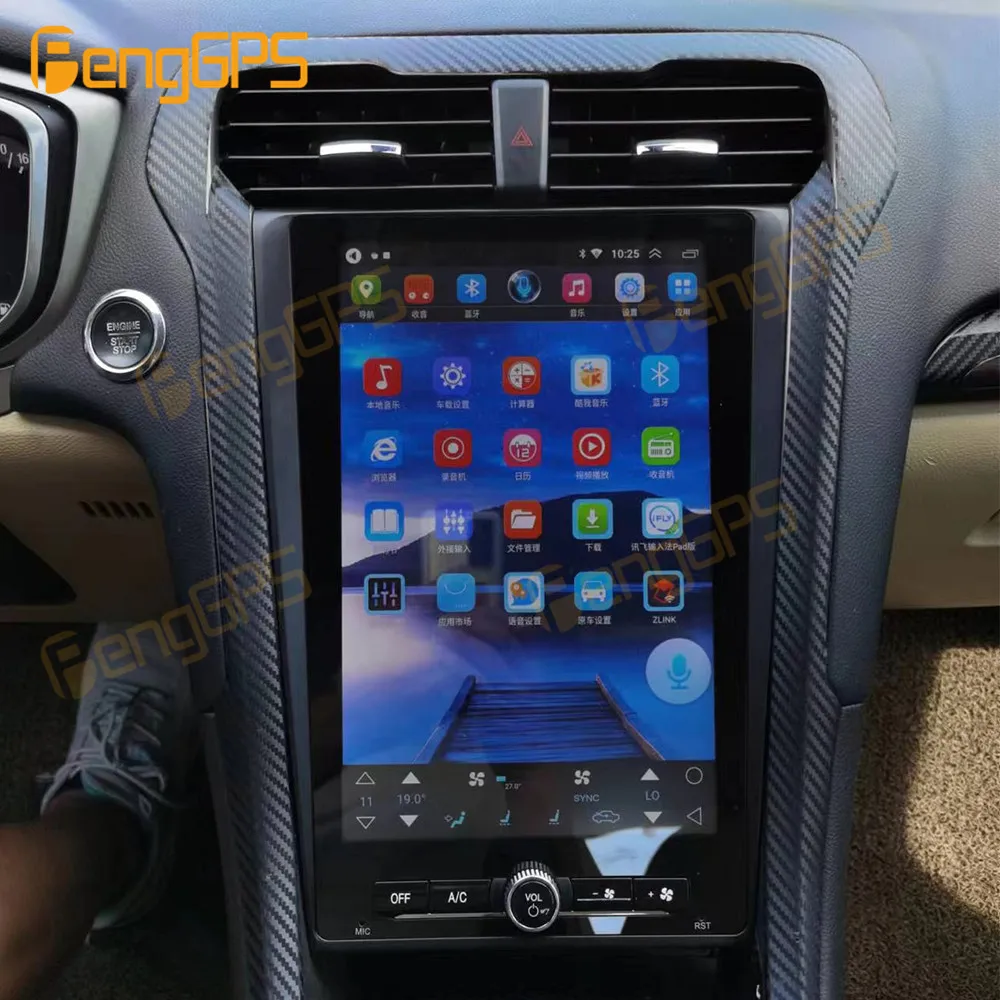 Фото 12,1 'Ford Mondeo для 13-17 Tesla Style Car Radio 8-ядерный автомобильный мультимедийный плеер GPS навигация Автомобильные аксессуары Android 13 экран №5