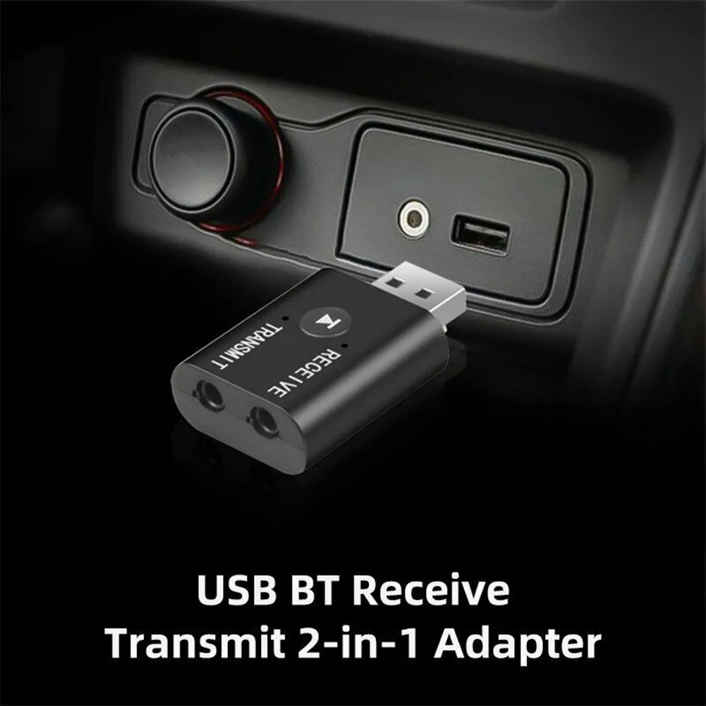 Фото Bluetooth-Совместимость 5,0 передатчик приемник 2 в 1 беспроводной аудио 3,5 мм USB Aux адаптер замена автомобильные аксессуары №2