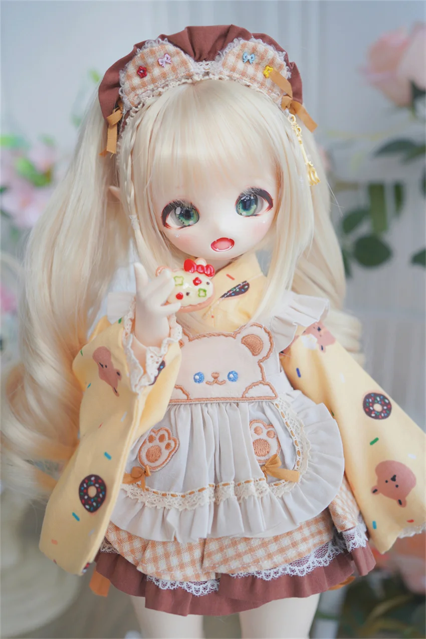 Двойной хвост, кудри в стиле аниме, точечный инвентарь, парик BJD, MDD 1/3 1/4 1/6, высокотемпературный шелк, вьющиеся волосы, игрушка, аксессуары для кукол