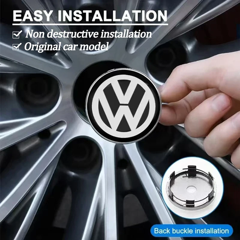 4 шт. 56/65 мм VW колпак ступицы центра колеса Обложка значок для Volkswagen эмблемы и аксессуары для автомобиля TOURAN PASSAT GOLF POLO TCross