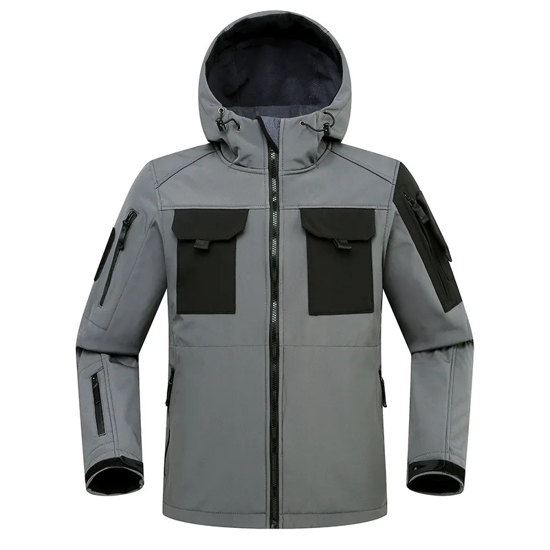 Фото TAD Shark Soft Shell Военная Тактическая Куртка Мужская Водонепроницаемая Теплая Ветровка Армия США Верхняя Одежда Пальто Мужская Зимняя Камуфляжная Куртка №4