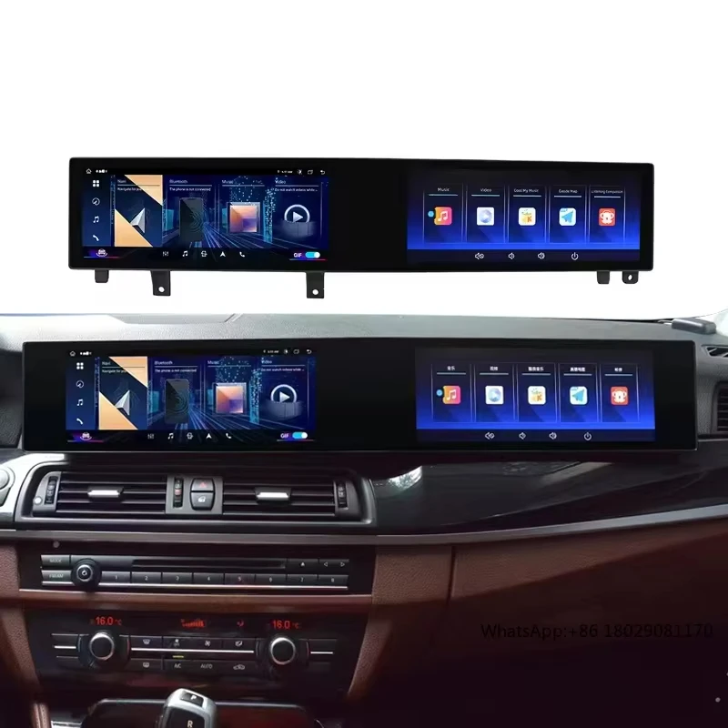 Двойной интерактивный экран Android Touch Carplay 360, GPS-навигация, радио Bluetooth для BM 5 серии F10 F11 F18 2010-2017 DSP