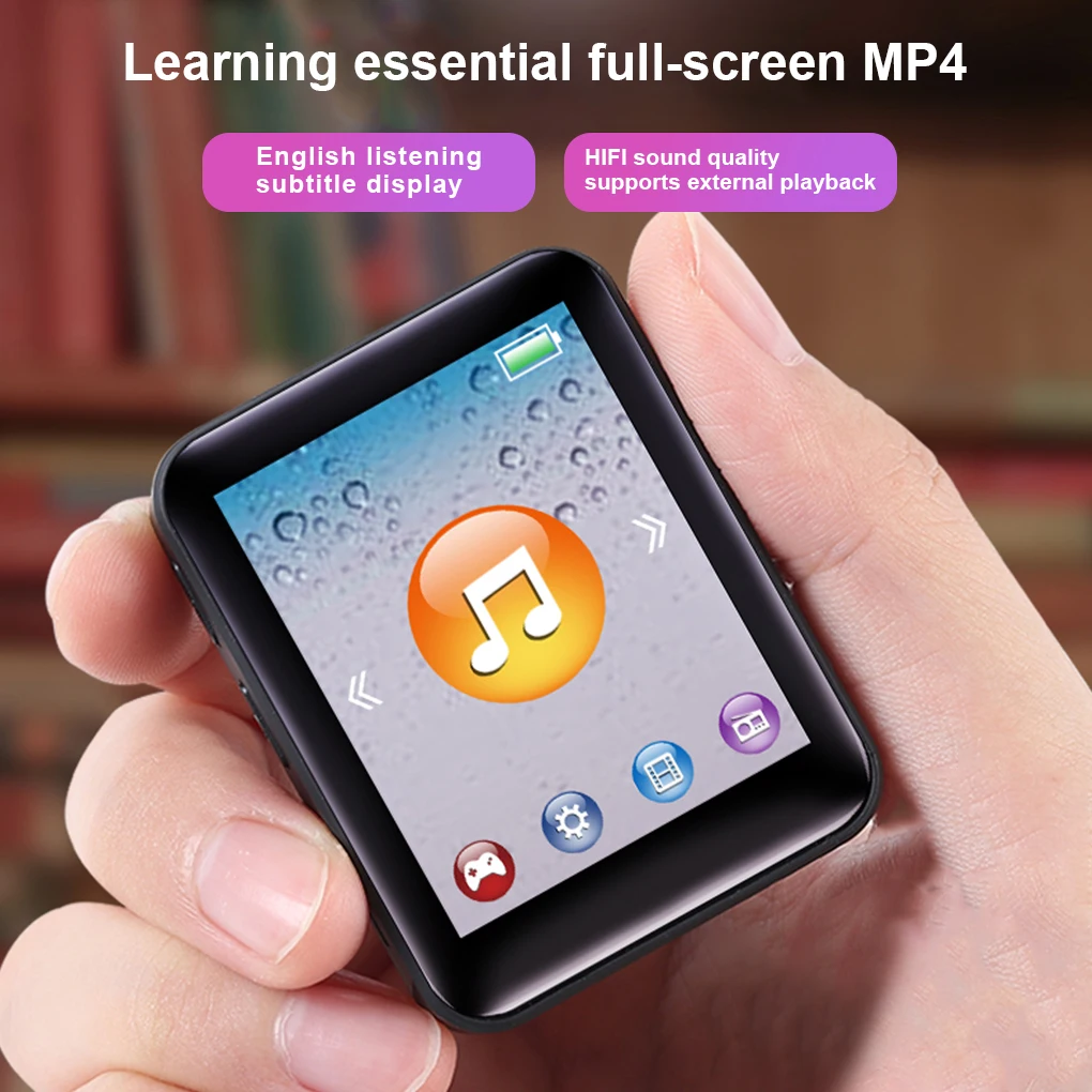 MP3 портативный TFT экран HIFI TF карта стерео радио перезаряжаемый MP4 для дома улицы офиса пробежек музыкальный плеер розовый 4G