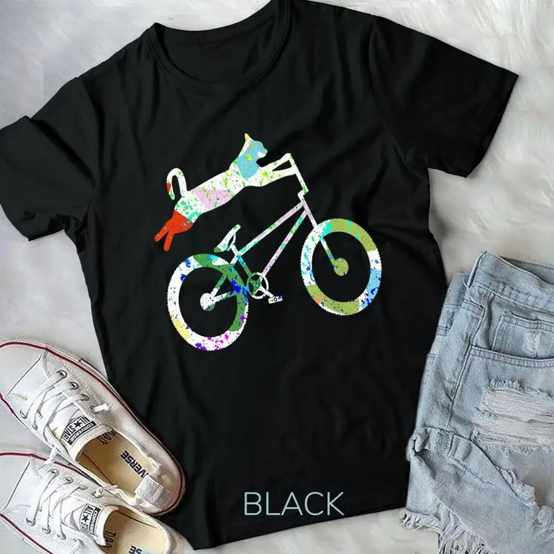 Cat On BMX Bike Kitten Lover Bike Велоспорт Велосипед Подарочная футболка Футболка унисекс