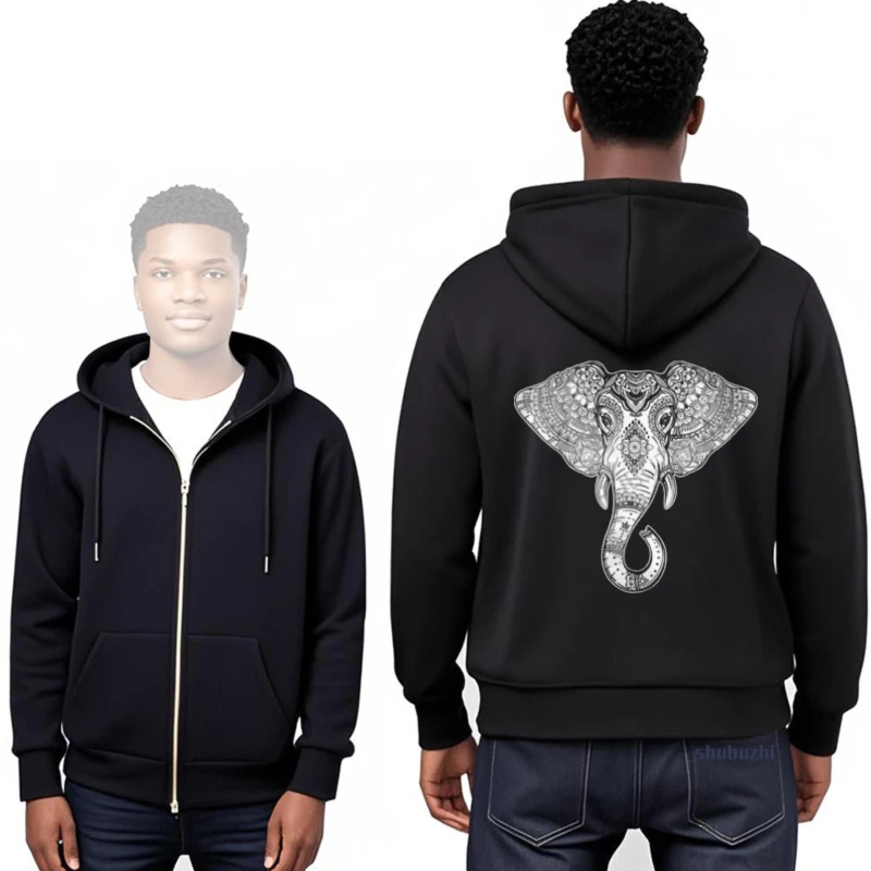 Мужские осенние толстовки из хлопка с капюшоном Serigrafia Elefante Mandala Da Uomo Boy Manica Corta Personalizzata Induismo Magliette