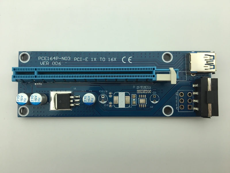 Фото Мини PCIE Райзер карта PCI-E PCI Express 1x до 16x USB 3,0 кабель SATA к 4Pin IDE Molex источник питания для майнинга BTC №3