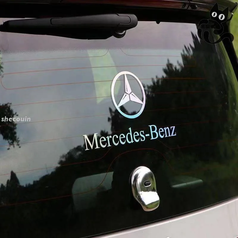 Светоотражающая виниловая наклейка на автомобиль с логотипом Mercedes Benz-высококачественный автомобильный аксессуар для окна,