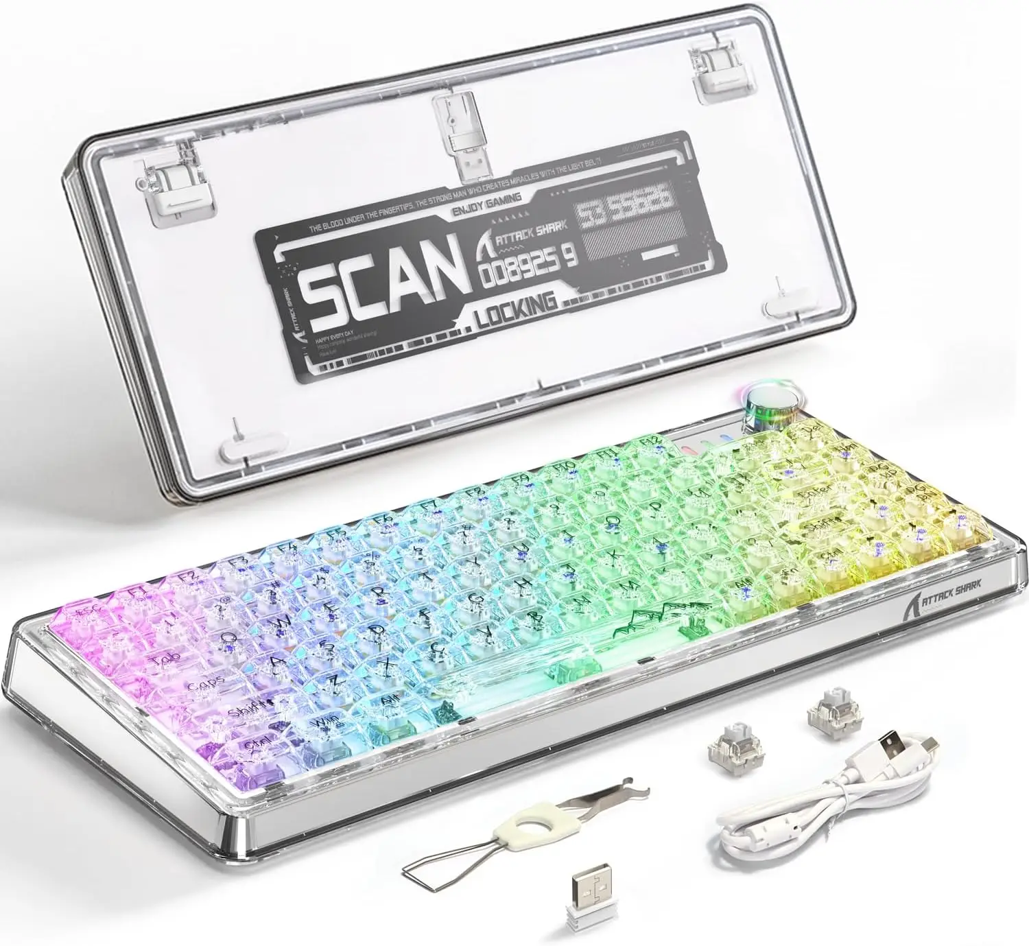 MAMBASNAKE x ATTACK SHARK K75 75% TKL Механическая игровая клавиатура, BT5.0/2,4G/Φ RGB компактная клавиатура, настраиваемая