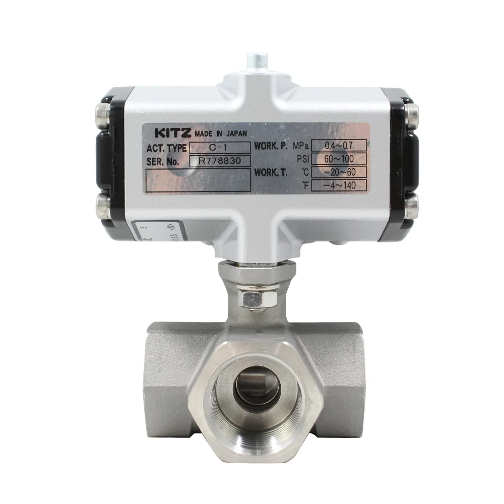 Шаровой кран Kitz C-UTNE Penumatic Control C-1 1/2 дюйма DN10 DN15 DN20 DN25 PN10 Шаровые клапаны с резьбовыми концами для воды