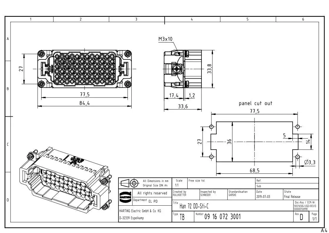 Фото 09160723001 HARTING HAN 72DD-STI-C HDD-072 №2