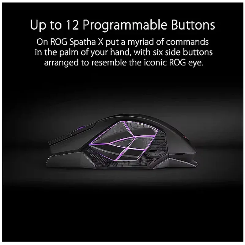 НОВАЯ беспроводная игровая мышь ASUS ROG Spatha X, 12 программируемых кнопок, 1900 точек на дюйм, кнопочные переключатели с возможностью горячей замены