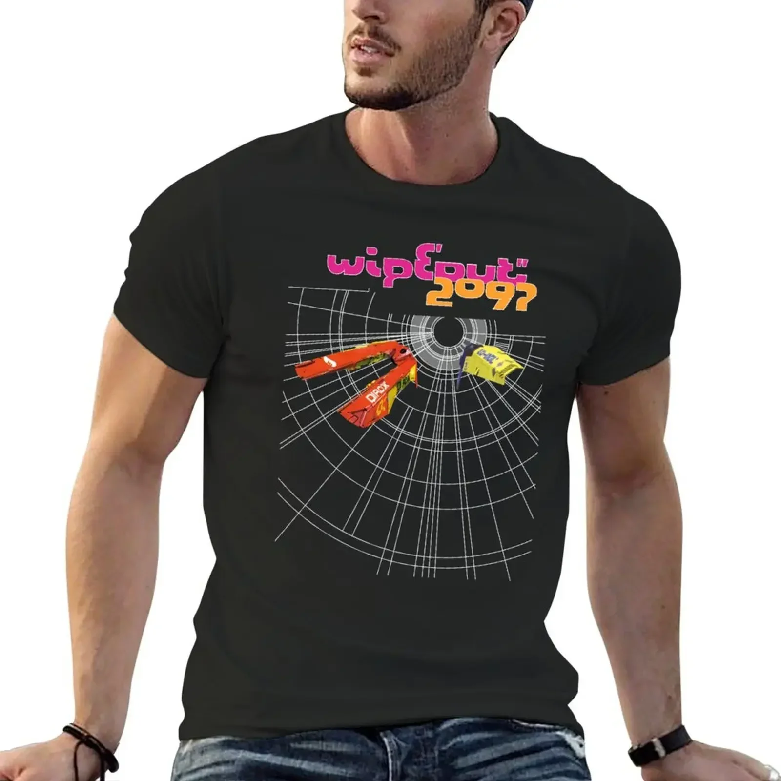 Wipeout 2097-футболка с игровым чехлом, корейские модные заготовки, мужские рубашки для тренировок