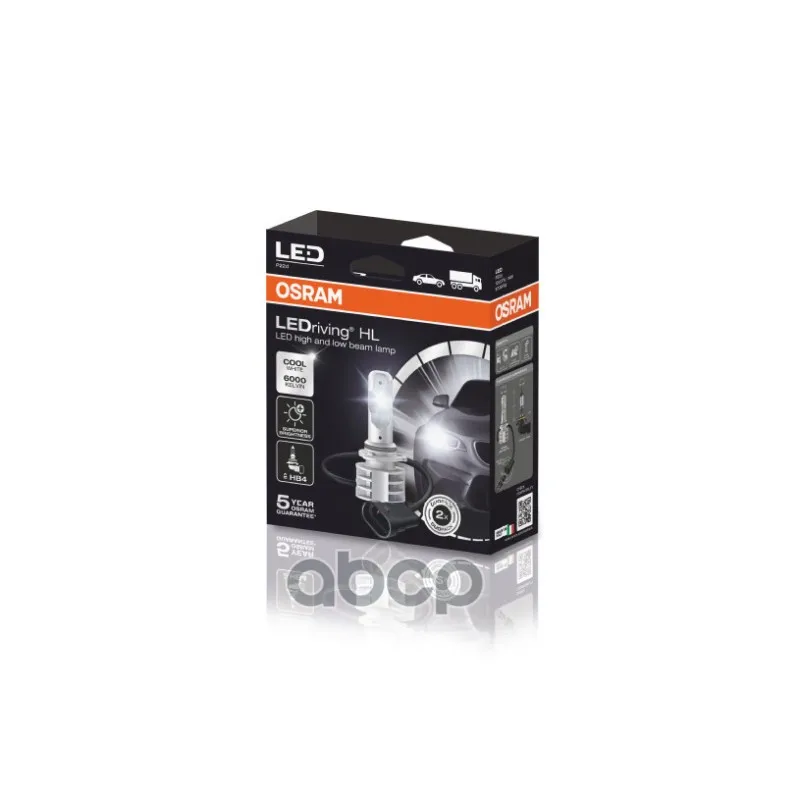 Лампа Hb4 14w 12v/24v Ledriving, Картон 2шт. P22d 4x2 Osram арт. 9736CW