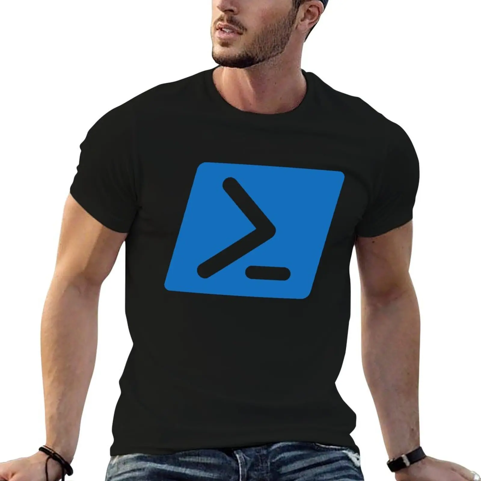 Футболка Powershell, мужские хлопковые мужские футболки, мужская футболка