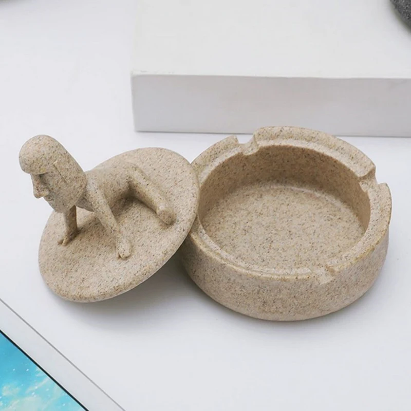 Новая креативная пепельница Moai, пасхальный остров, гигантская каменная статуя, настольная пепельница, пепельница для сигарет, йоги с крышкой, аксессуары для курения