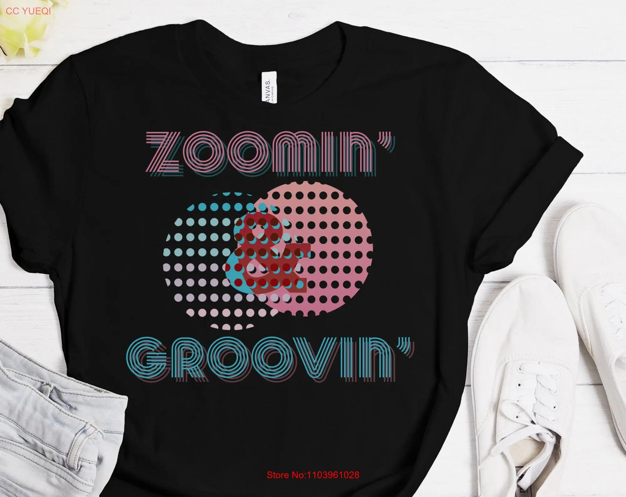 Черная футболка Zoomin Groovin в стиле ретро 80-х годов с забавной надписью Go с длинными или короткими рукавами