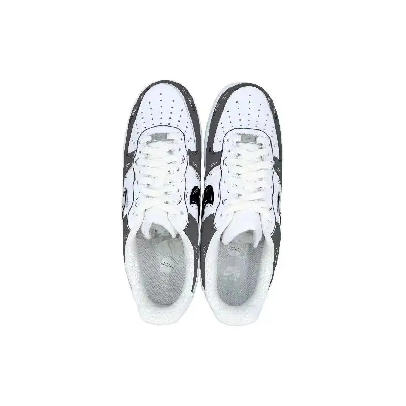 Фото [Невероятные мужские кроссовки для скейтборда Nike Air Force 1 Air Force 1, мужские белые, серые №3