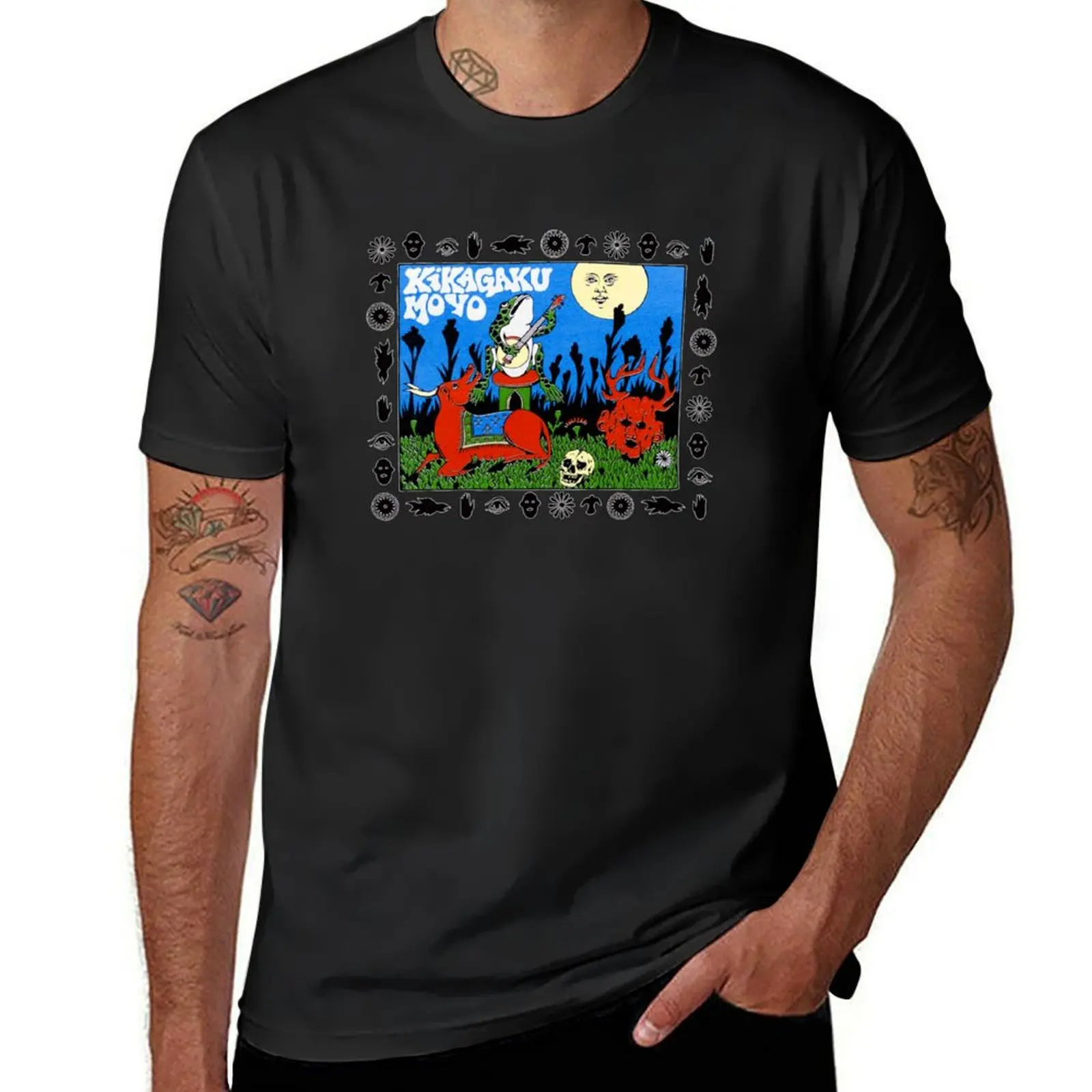Kikagaku Moyo Merch рубашка с лягушкой и луной футболка хлопковые футболки с рисунком на заказ корейская модная одежда для мужчин