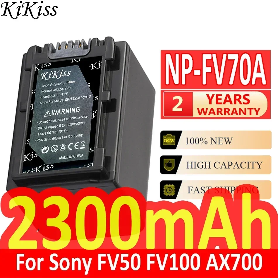 Мощная батарея 2300 мАч KiKiss NP-FV70A NPFV70A для камеры Sony FV50 FV50A FV100 AX700 AX45 60 AX100E AXP55 EAX40