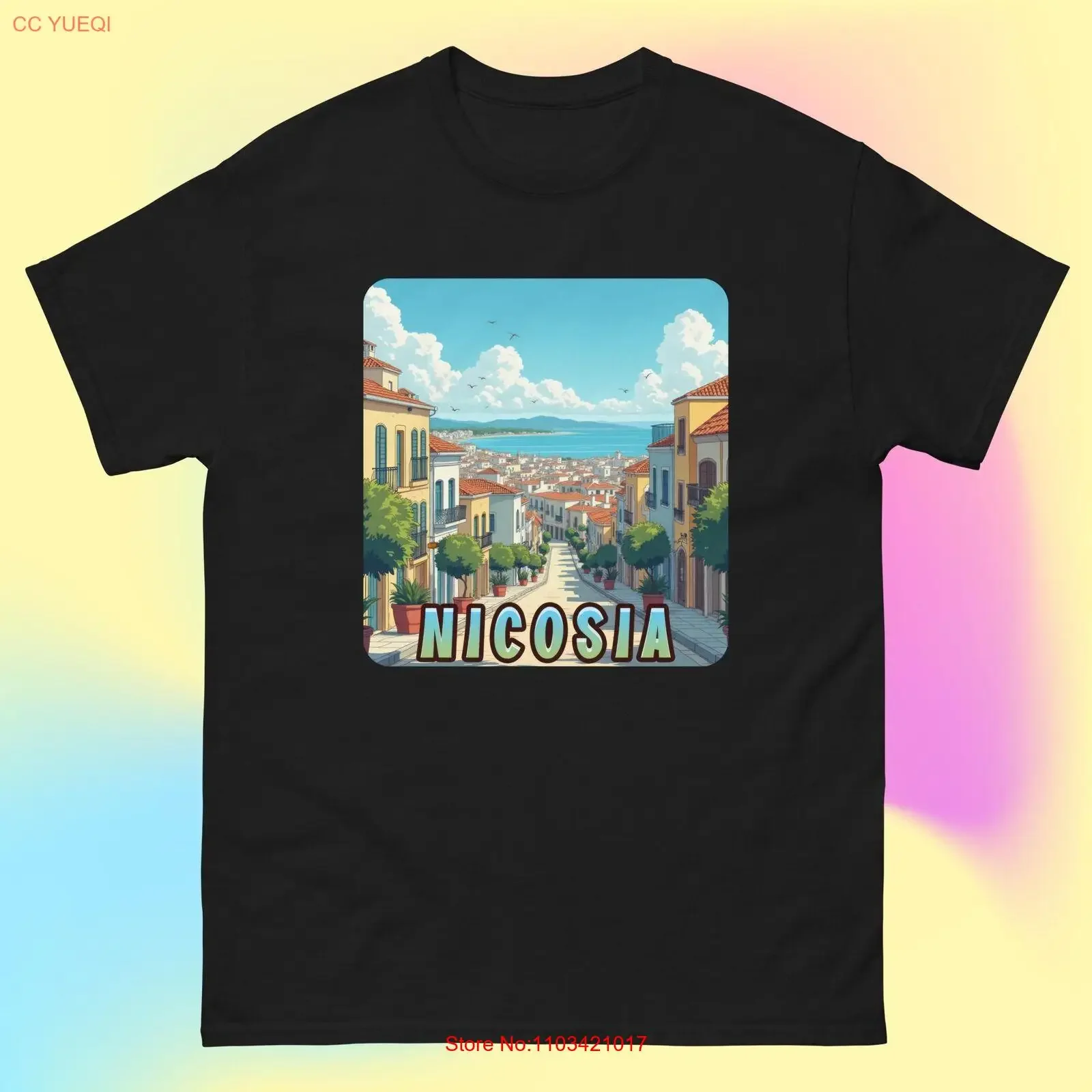 Футболка Nicosia Cyprus, винтажная стираная уличная одежда, стильный модный мягкий удобный слегка топ для повседневной носки, повседневная одежда