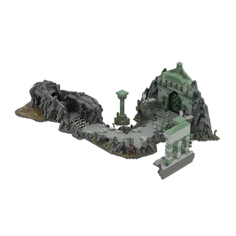Фото Штабелируемые кирпичи Moc, строительные блоки, волшебные кольца, сцена из фильма, дорожки мертвых, модель «сделай сам», сборка, вид на улицу, игрушки, подарки №2