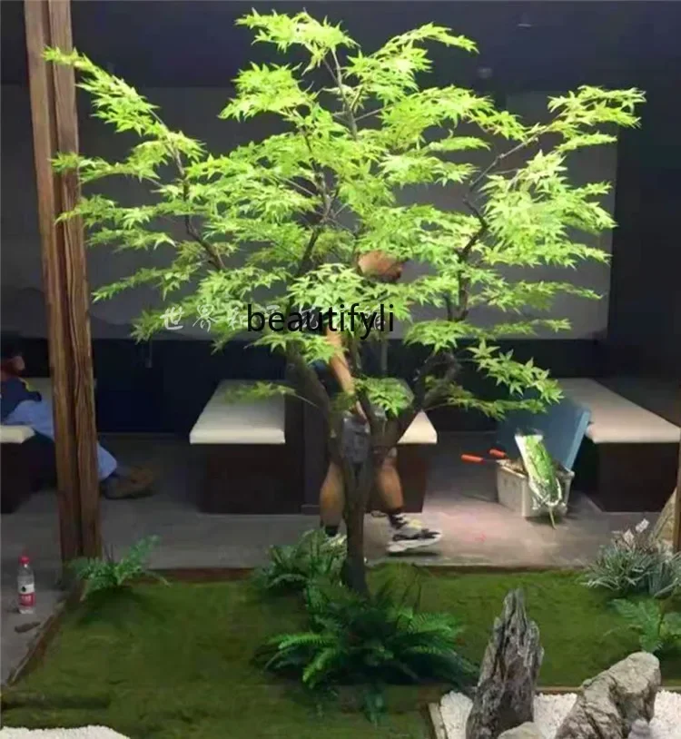 Cy Y Искусственный Зеленый Красный Клен Acer Palmatum Лист Японский Стиль Сад Пейзаж Дизайн Шоу Украшение Окна Поддельный Flowe