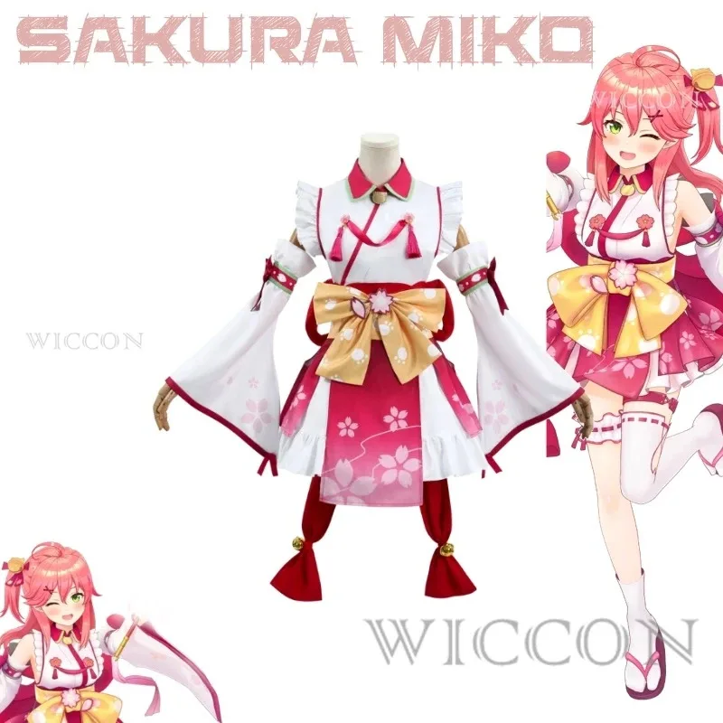 ashed@Hololive Gamers Virtual Anchor Sakura Miko Shrine Maiden of the Digital Sakura Shrine Zero Youtube Косплей Костюм Full Of