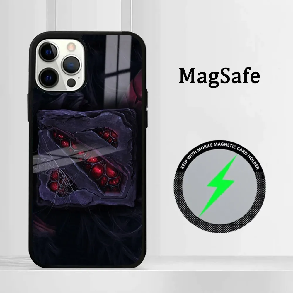 Фото Чехол для телефона Game D-Dota 2 для iPhone 15 14 13 12 11 Pro Max Plus Mini, зеркальный Магнитный чехол №2