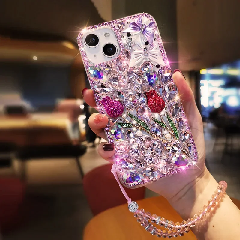 Фото Мото Edge 50 Pro Bling Case для Motorola Moto Edge 50 Fushion Neo G24 G34 G64 G04S G04 Cover Роскошный чехол со стразами для телефона Fundas №4