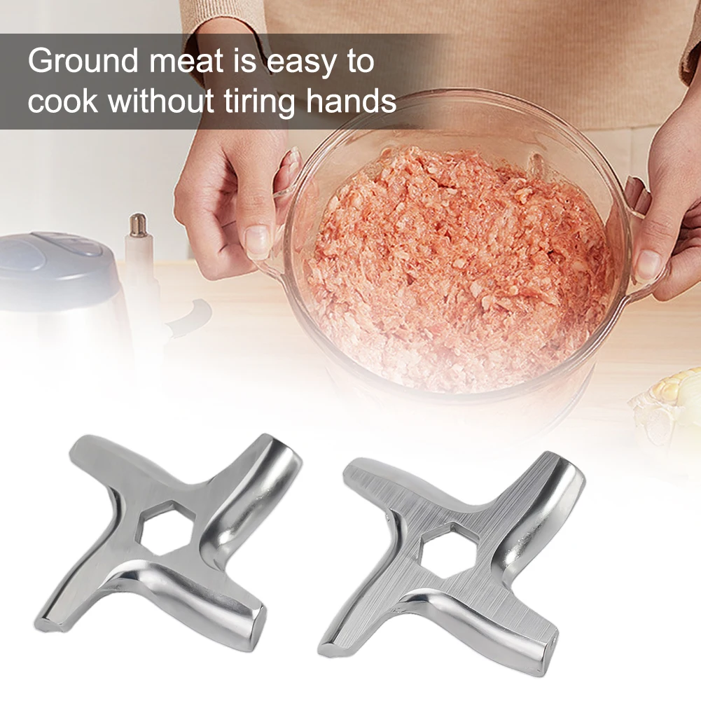 Электрическая кухонная утварь, лезвие мясорубки для Moulinex 42 мм, нержавеющая сталь, 2 шт., запчасти для мяса, замена, прочный, высокое качество