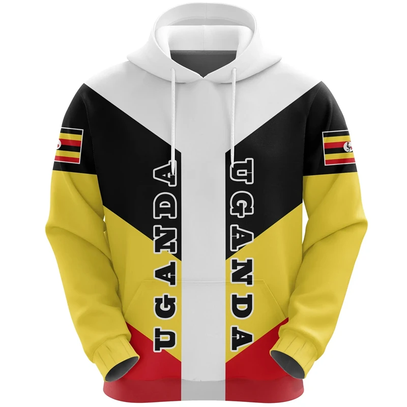 Фото Uganda Flag Map Graphic Sweatshirts  Africa Country Hoodies For Men Clothes Casual Boy Hoody National Emblem Streetwear Tops №5