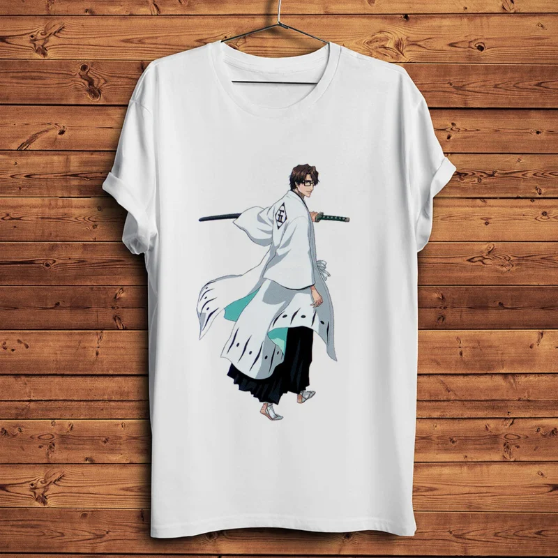 Забавная аниме футболка Gotei 13 Aizen, мужская летняя белая Повседневная футболка унисекс с коротким рукавом, уличная футболка с мангой