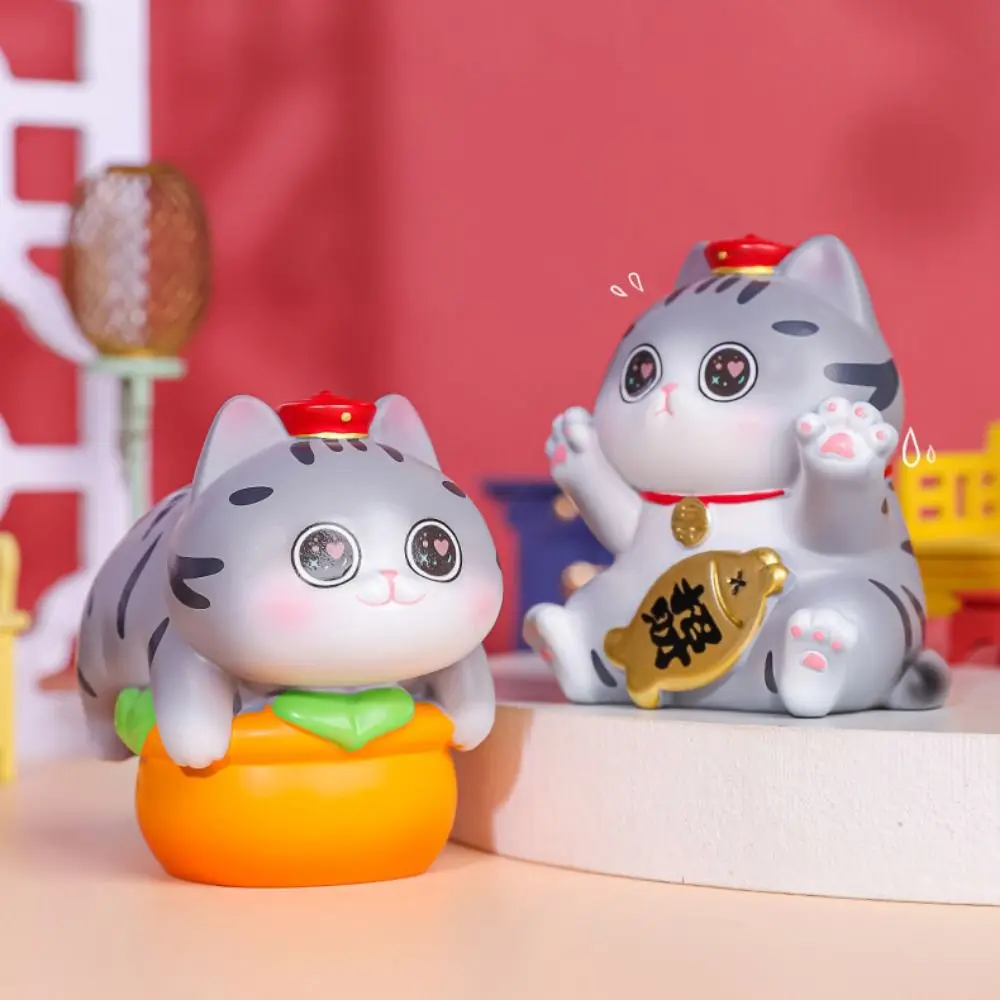 Фото Supremo Cat Supremo Cat Ornament Забавная миниатюрная мини-кукла из смолы, поделки для богатства, мультяшные украшения с изображением кота, дети №4