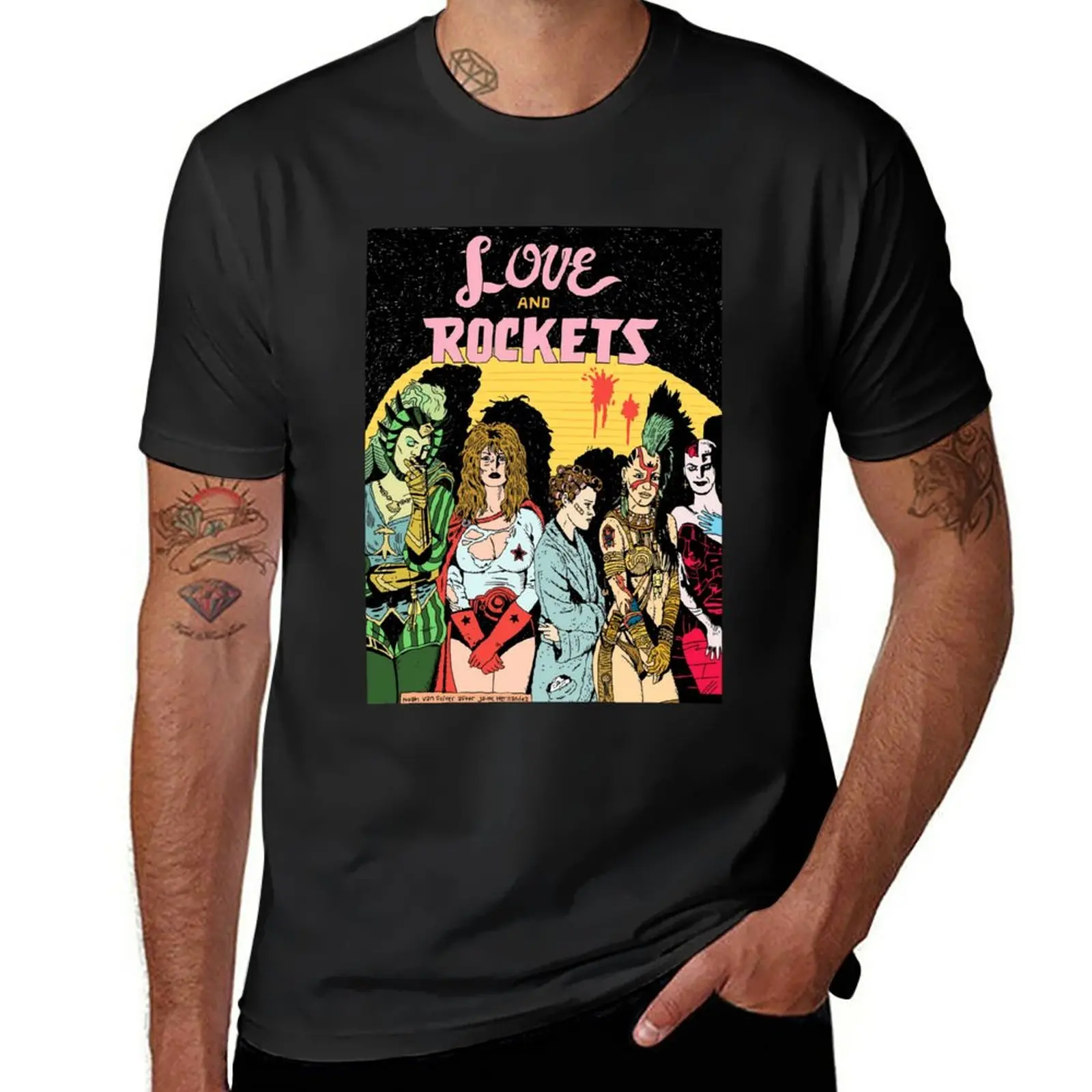 Новые футболки Love and Rocket hero's and villians одежда в стиле хиппи мужская одежда